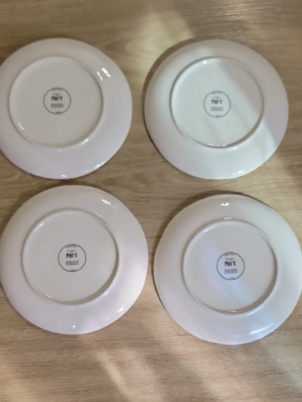 Pier 1 Dogs In Costumes At Midnight White Ironstone Plate Backstamp Set Of 4